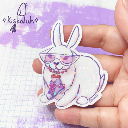 Lucky Rabbit, Vinyl Sticker, 7cm / 2.75 in Decal Sticker