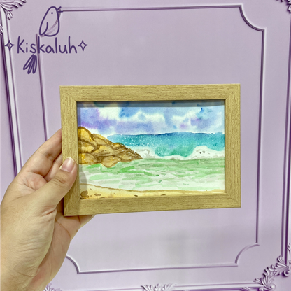 Arte original 4x6pulg. sobre papel, pintado a mano, con portaretratos - Varios diseños