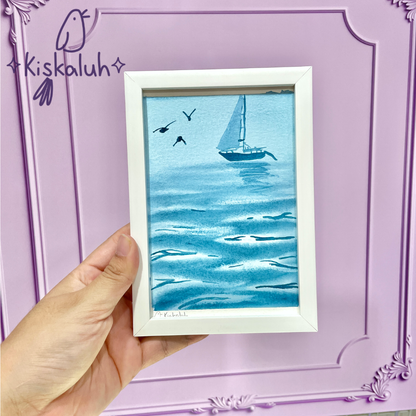 Arte original 4x6pulg. sobre papel, pintado a mano, con portaretratos - Varios diseños