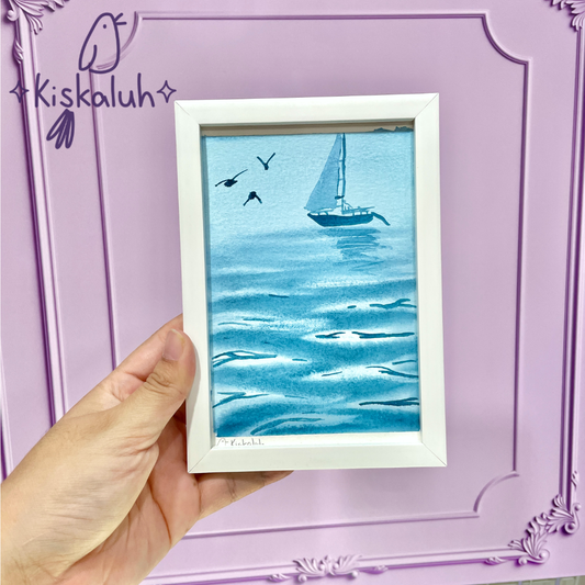 Arte original 4x6pulg. sobre papel, pintado a mano, con portaretratos - Varios diseños