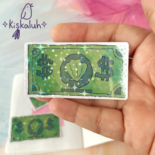 Dólar fondo de bikini, Sticker vinil 7cm, Calcomanía pegatina