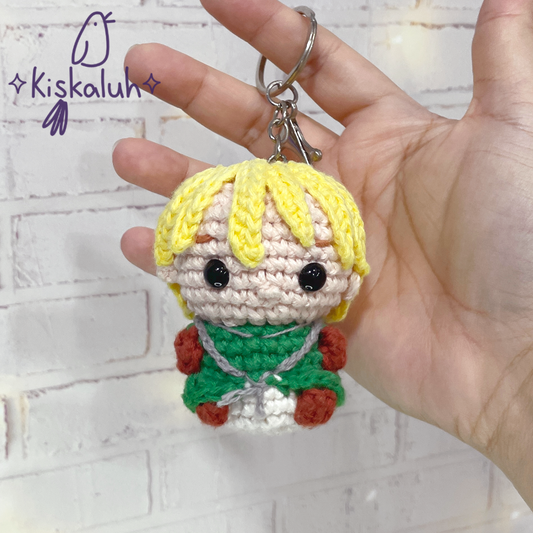 Llavero Malfoy quidditch de peluche, HP bag charm, 7cm/2.5 pulg, tejido crochet artesanal, amigurumi