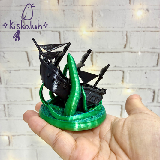 perla negra y el kraken, figura decorativa