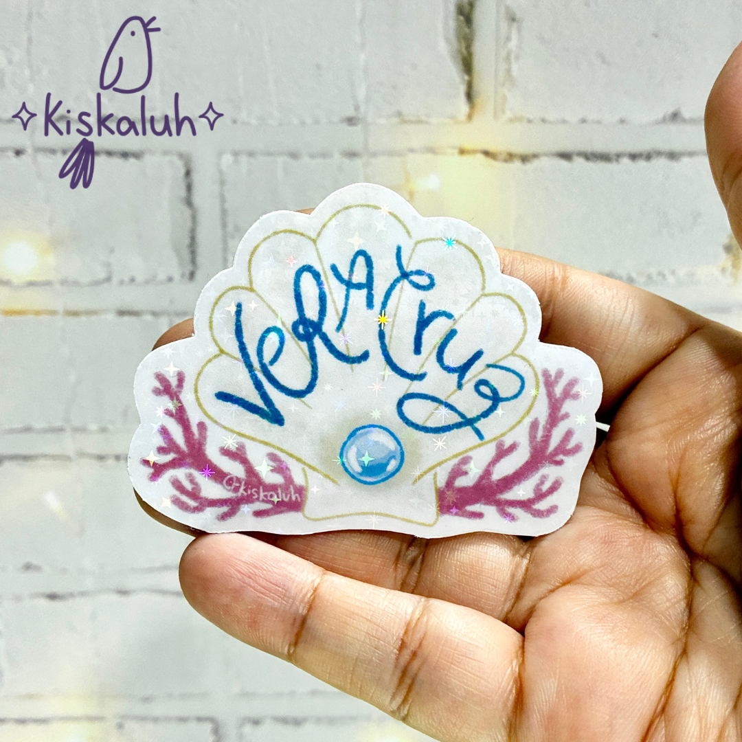 Veracruz concha, Sticker vinil 7cm, Calcomanía pegatina
