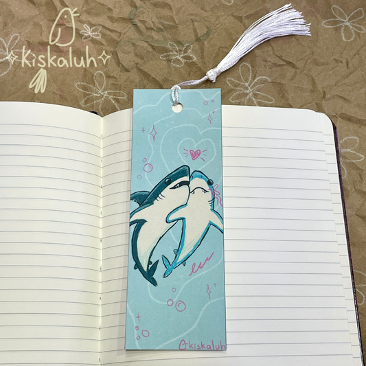 Separador de libros, Pareja de Tiburones, Bookmark