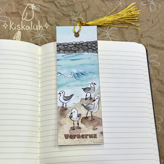 Separador de libros, Gaviotas, Bookmark