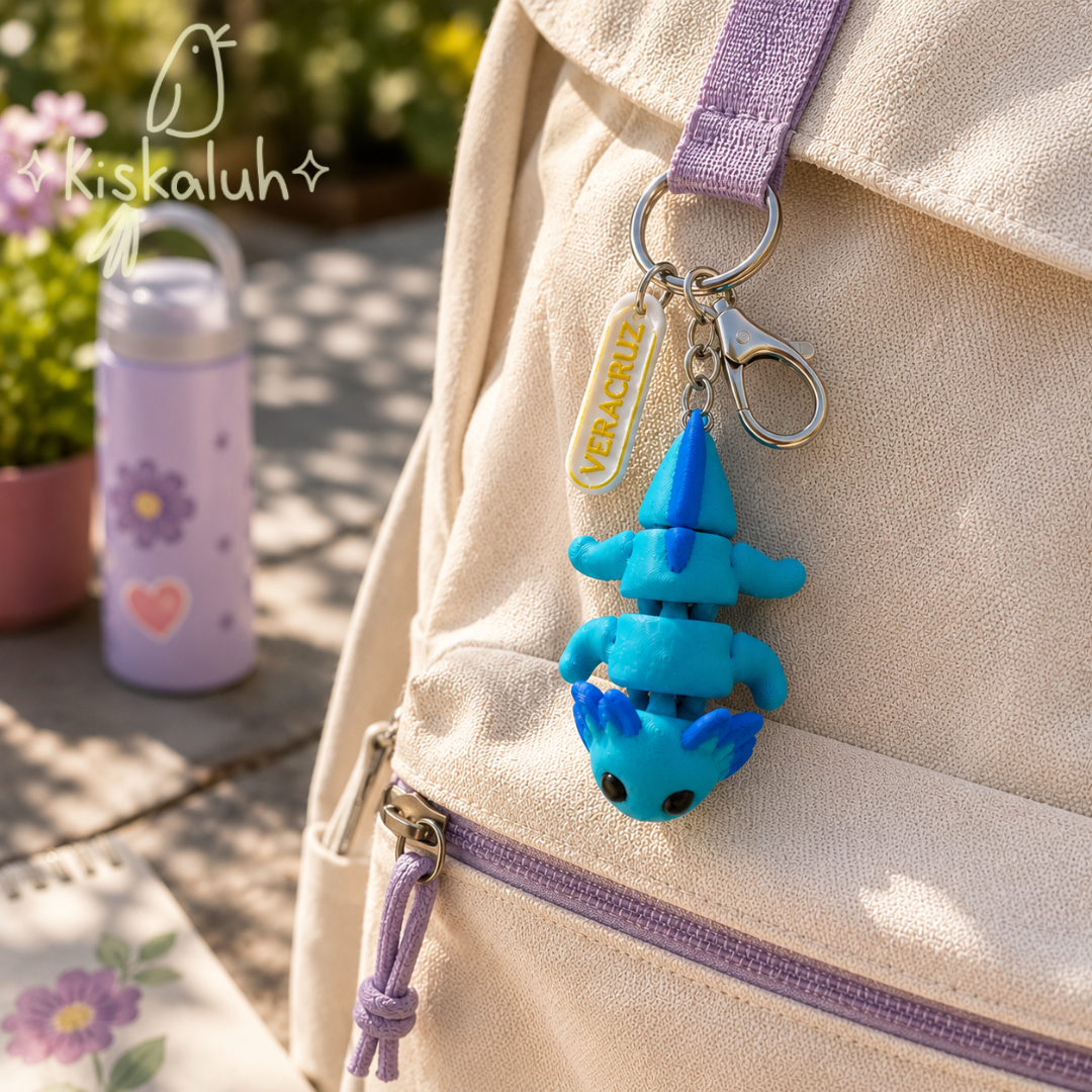 Ajolote Kawaii - Llavero Articulado 3D
