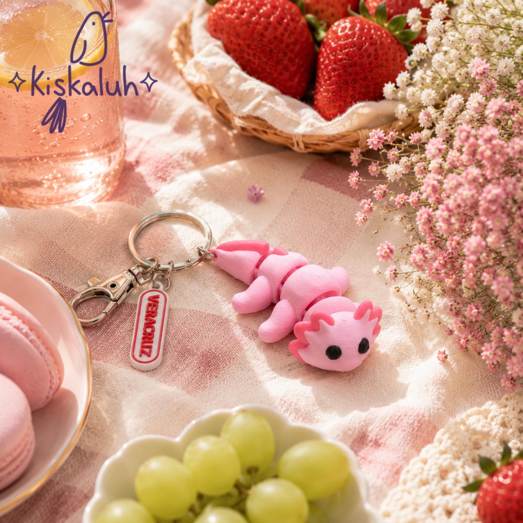 Ajolote Kawaii - Llavero Articulado 3D
