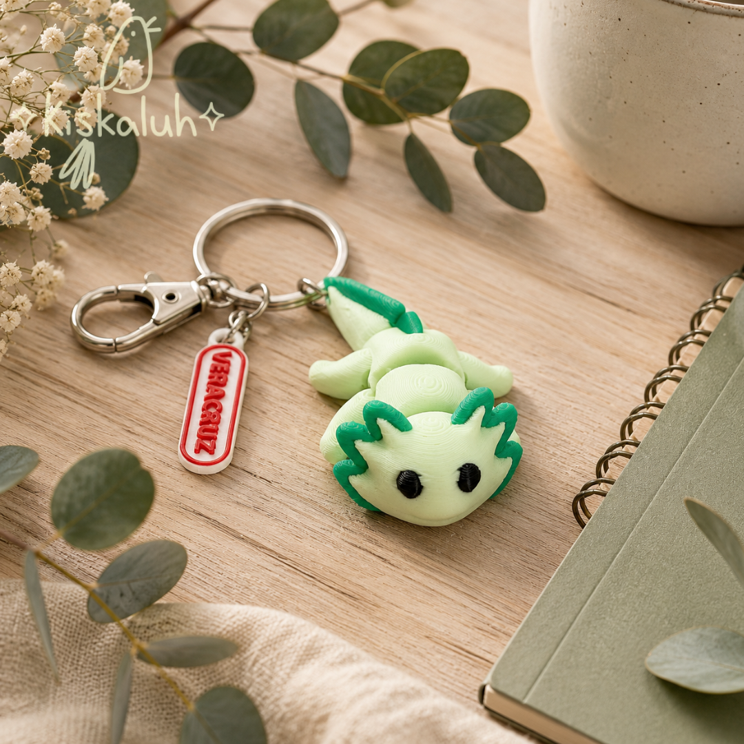 Ajolote Kawaii - Llavero Articulado 3D