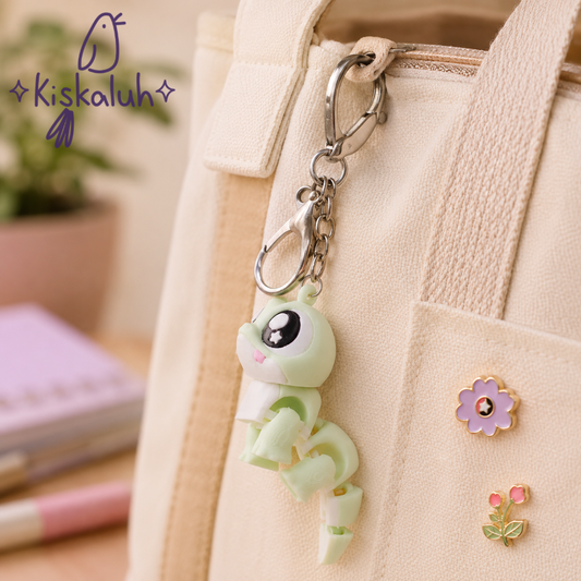Gecko Kawaii - Llavero Flexible 3D, 5 cm