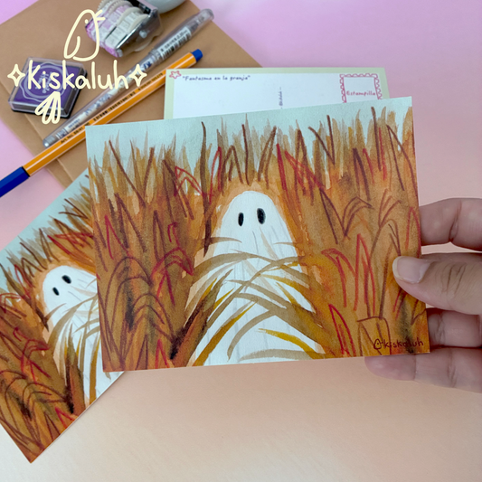 fantasma en la granja, Postal ilustrada 4.25 × 5.5 pulg