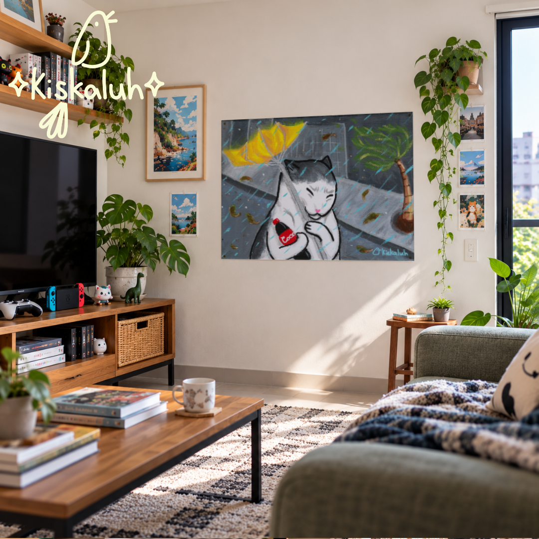 Poster Gato y su coquita, 46×61 cm / 18x24 pulg.