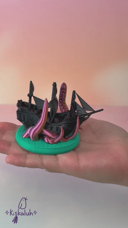 Perla Negra con Kraken, figura decorativa 3D