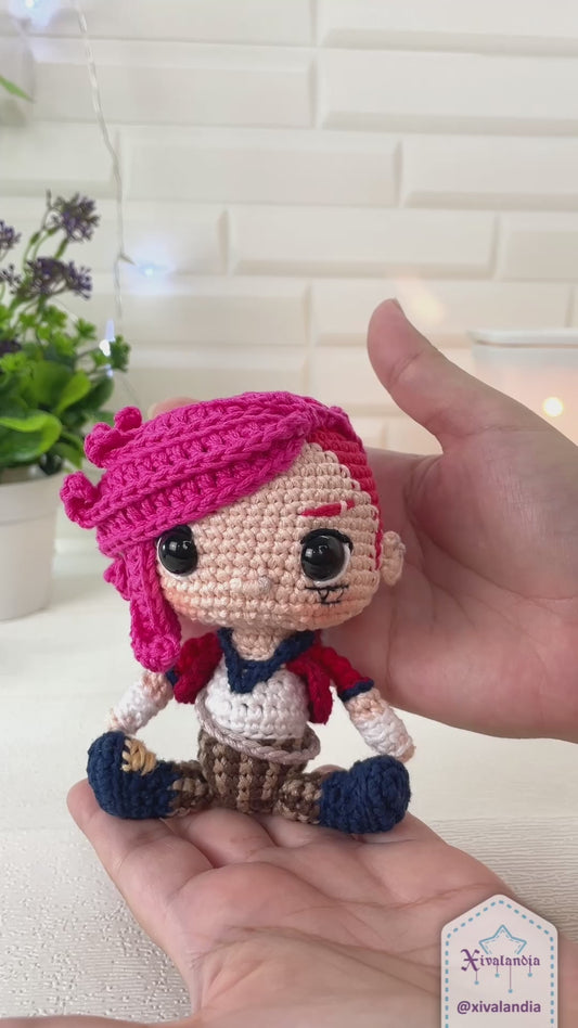 Vi crochet doll, 10 cm/4 in, handmade amigurumi plush, LOL