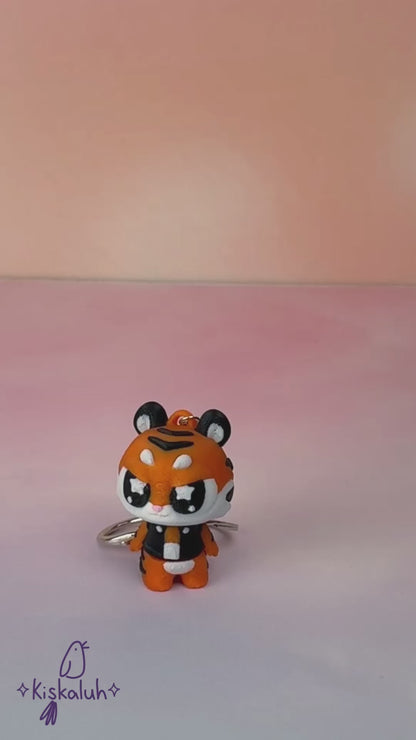 Tigre Rock Star - Llavero Flexible 3D, 5 cm