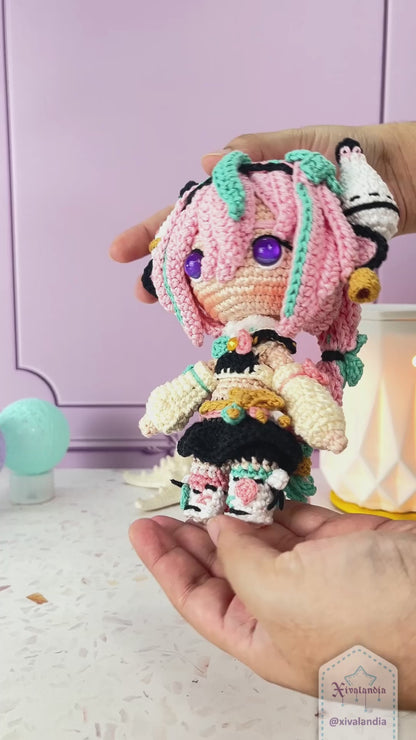 Varesa Genshin Doll 16cm/6 inch, handmade crochet, amigurumi