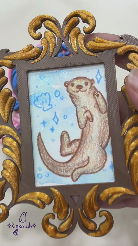 Pez betta, arte original pequeño pintado a mano, 12x10cm