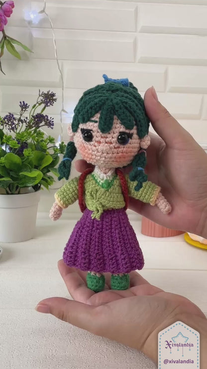 Maomao crochet doll, 19 cm/7.5 in, handmade amigurumi plush, Apothecary Diaries