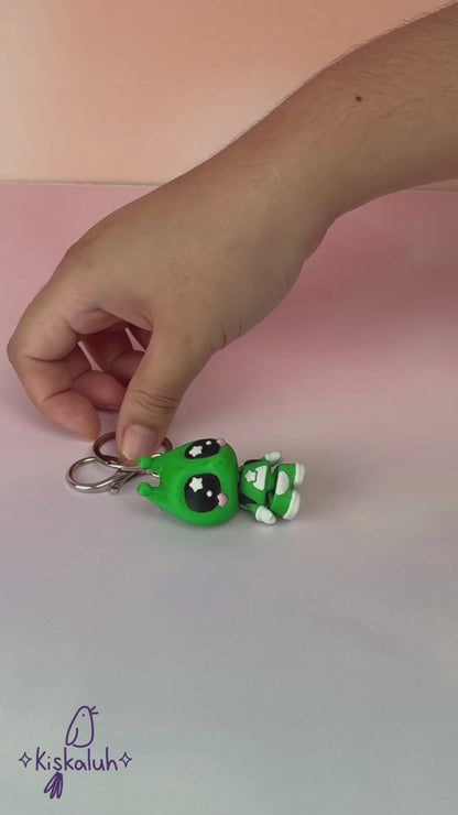 Alien Verde Kawaii con Mochilita - Llavero Flexible 3D