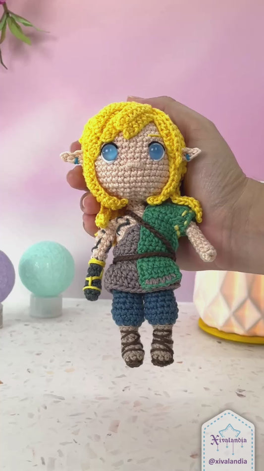 Link TOTK crochet doll - 6.5 in/16cm - handmade amigurumi