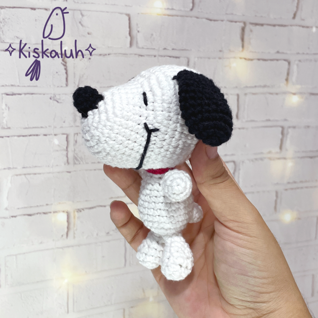 Snoopy, peluche tejido amigurumi, crochet artesanal