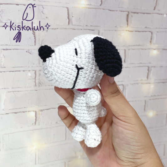 Snoopy, peluche tejido amigurumi, crochet artesanal