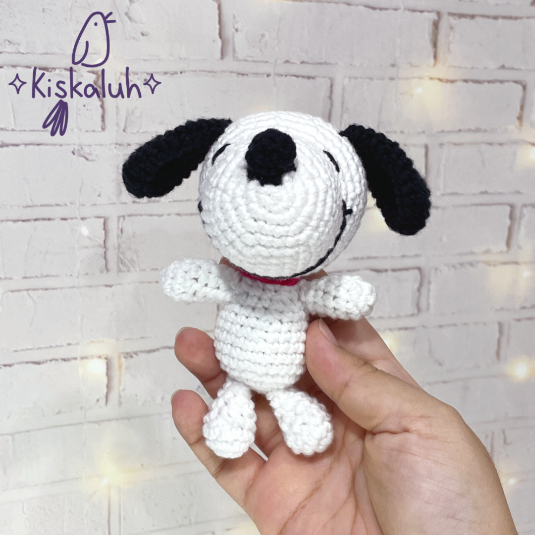 Snoopy, peluche tejido amigurumi, crochet artesanal