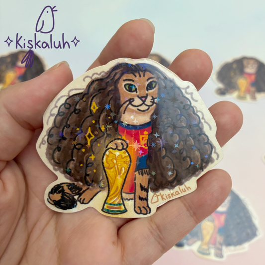 Gato Cucurella, sticker de vinil resistente al agua, 7 cm, Cucugato, Gatorella