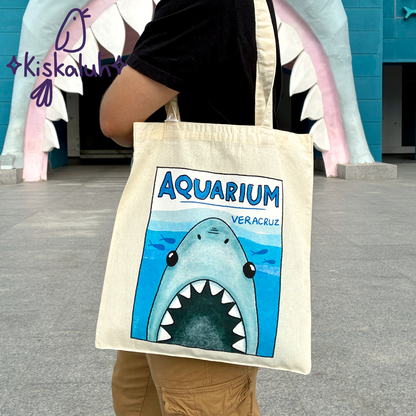 Aquarium, Tiburón del acuario de Veracruz, Tote bag, bolsa de manta