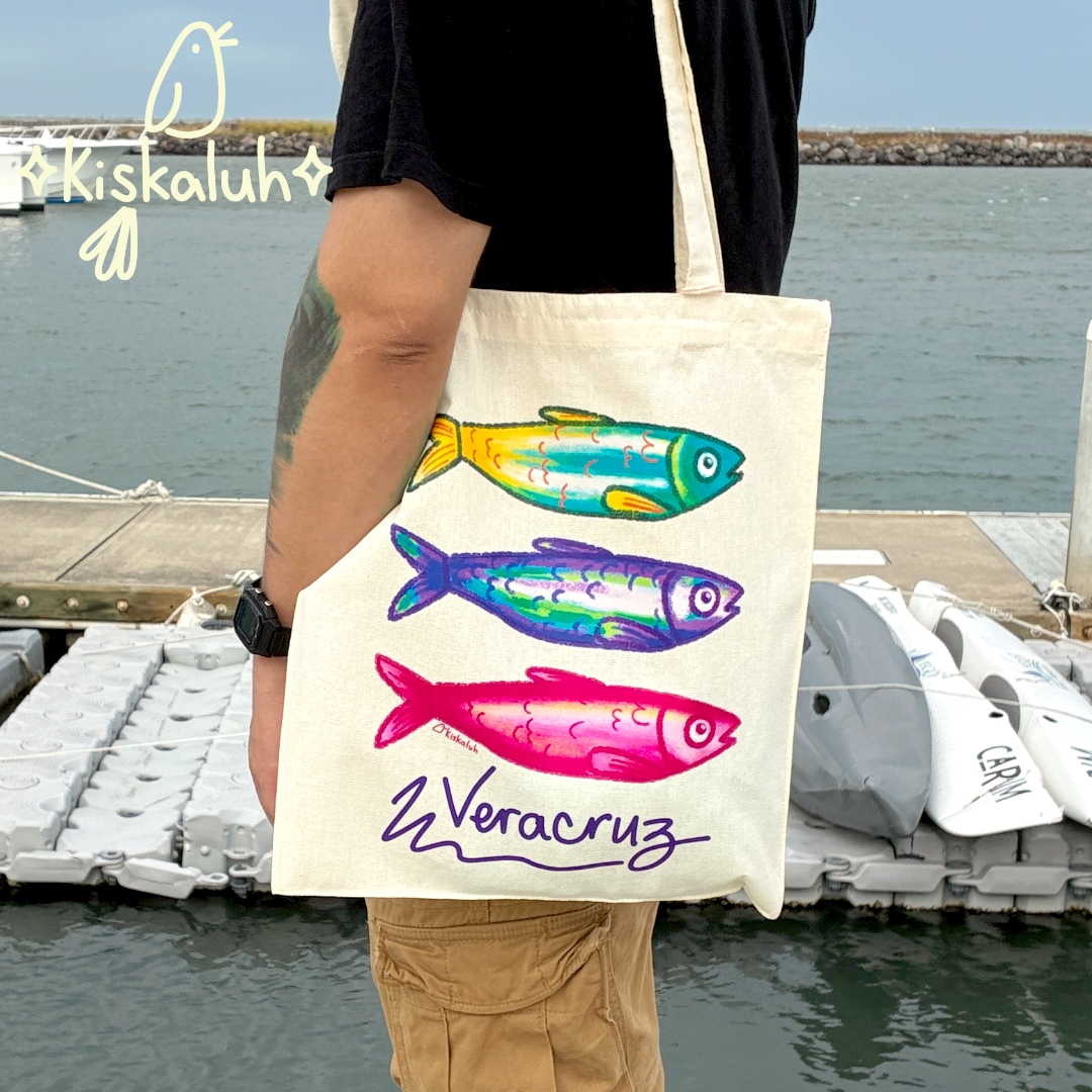 Sardines, 3 colors, Veracruz, Tote bag, canvas bag