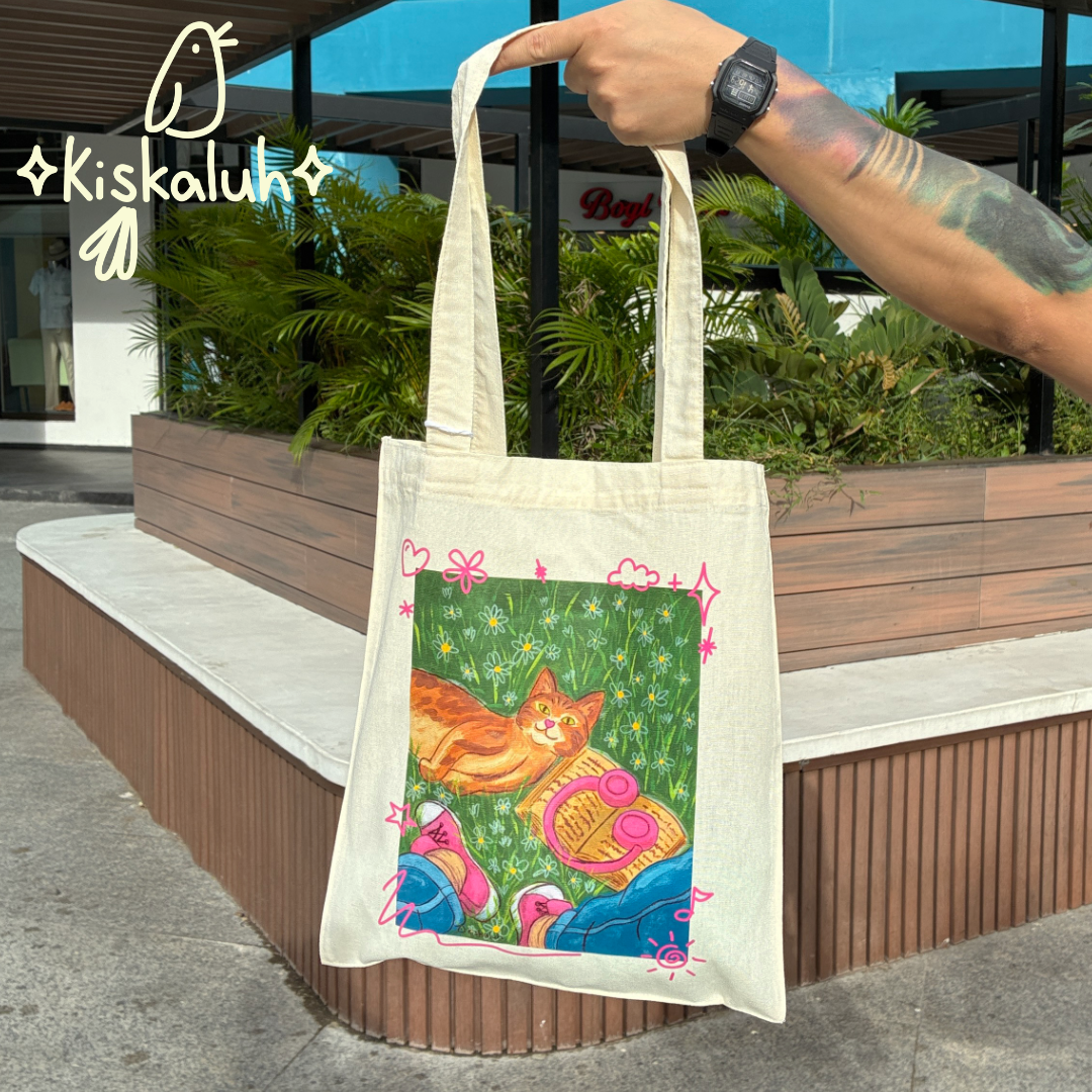 Cat and book, Tote bag, blanket bag