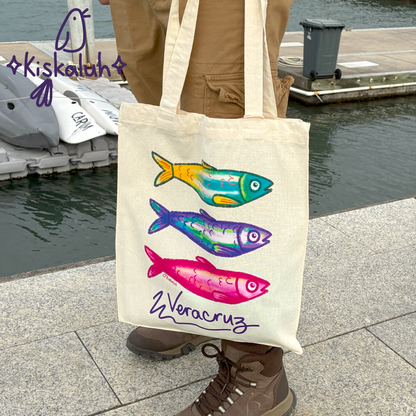 Sardines, 3 colors, Veracruz, Tote bag, canvas bag