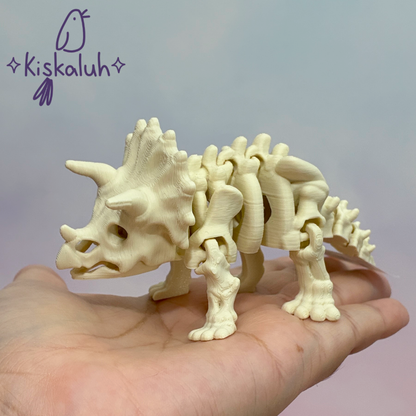 Triceratops esqueleto, dinosaurio articulado 3D, 10 cm