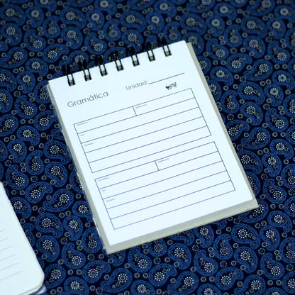 Libreta de Vocabulario para Idiomas  - De Bolsillo 1/4 carta, artesanal pasta dura