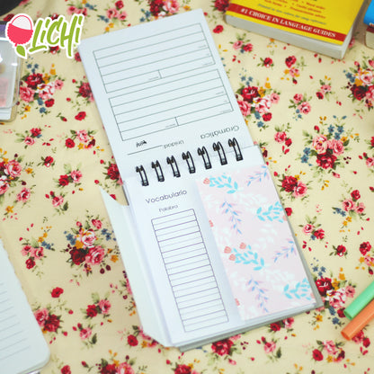 Libreta de Vocabulario para Idiomas  - De Bolsillo 1/4 carta, artesanal pasta dura