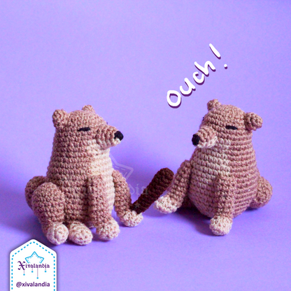 Peluche perro Cheems meme 10cm, Shiba inu, tejido crochet artesanal, amigurumi