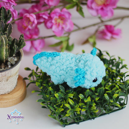 Mini Axolotl crochet plush - 4.25 in / 11cm - handmade soft yarn amigurumi