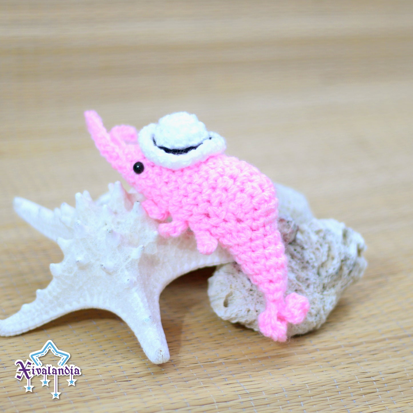 Llavero mini Camarón Jarocho 8cm, tejido crochet artesanal, amigurumi