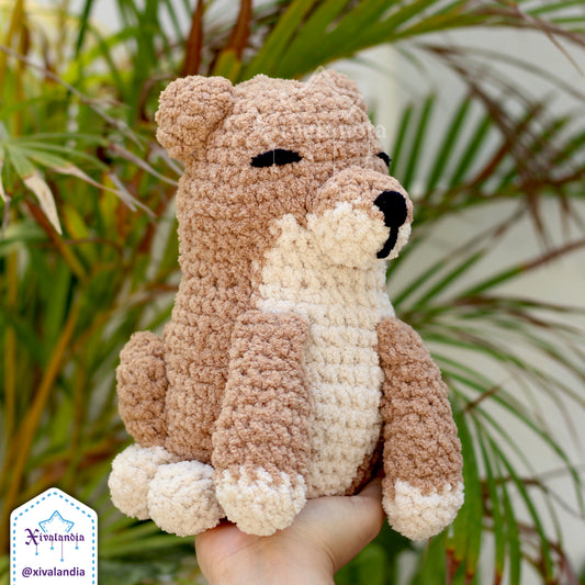 Dog Cheems meme crochet plush, shiba inu - 8 in/20cm - soft yarn amigurumi