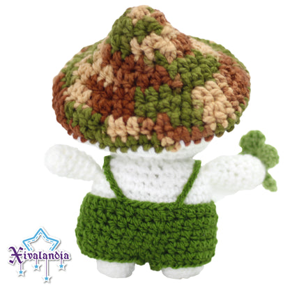 Peluche hongo seta, 15cm, tejido crochet artesanal, amigurumi