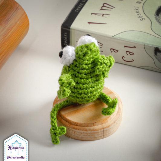Peluche mini rana 8cm, ranita, tejido crochet artesanal, amigurumi