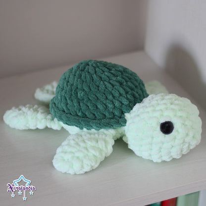 Turtle crochet plush - 9.5 in/24cm - soft yarn amigurumi