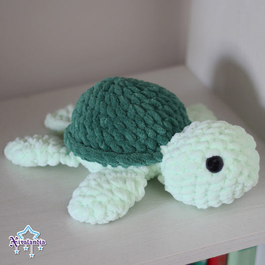 Turtle crochet plush - 9.5 in/24cm - soft yarn amigurumi