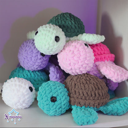 Turtle crochet plush - 9.5 in/24cm - soft yarn amigurumi
