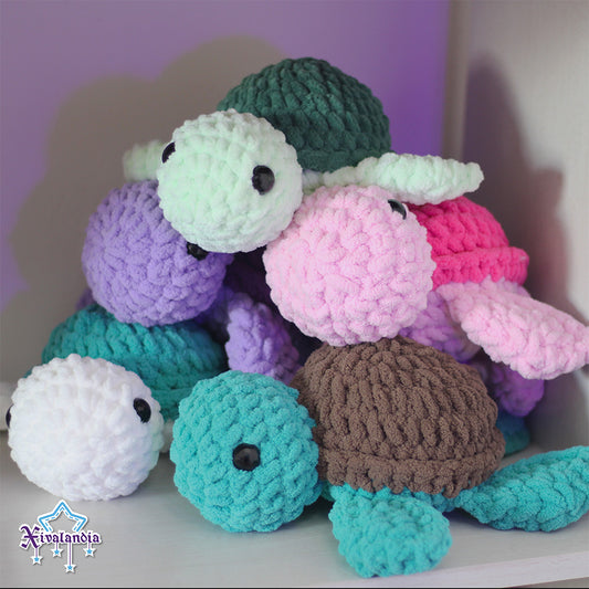 Turtle crochet plush - 9.5 in/24cm - soft yarn amigurumi