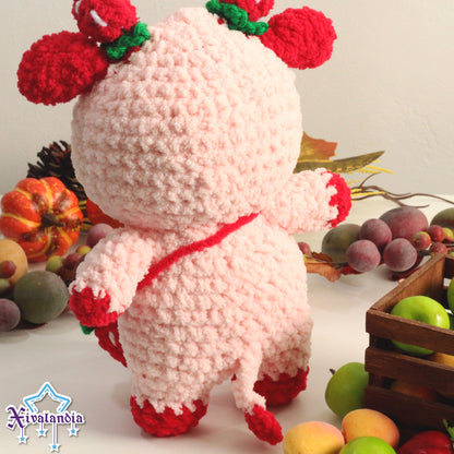 Peluche Vaca 25 cm, Vaquita Afelpada, tejido crochet artesanal, amigurumi