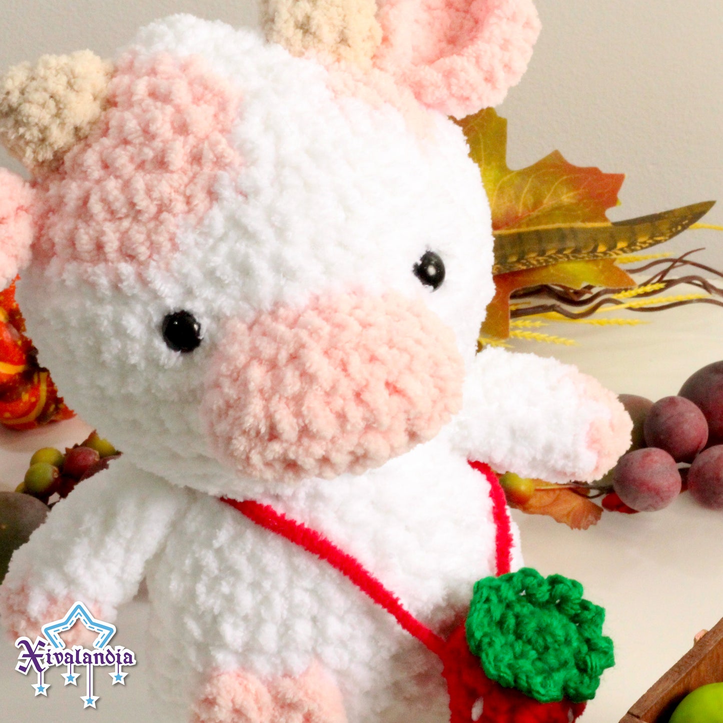 Peluche Vaca 25 cm, Vaquita Afelpada, tejido crochet artesanal, amigurumi
