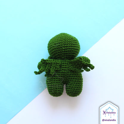 Peluche Cthulhu 14cm, tejido crochet artesanal, amigurumi