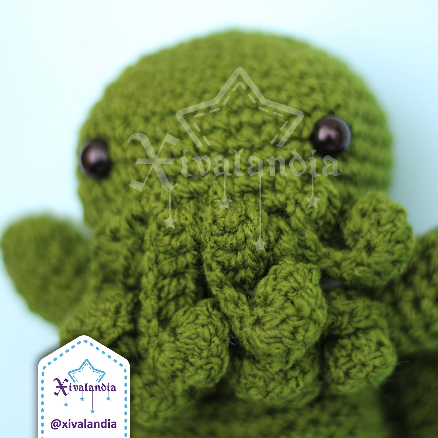 Peluche Cthulhu 14cm, tejido crochet artesanal, amigurumi