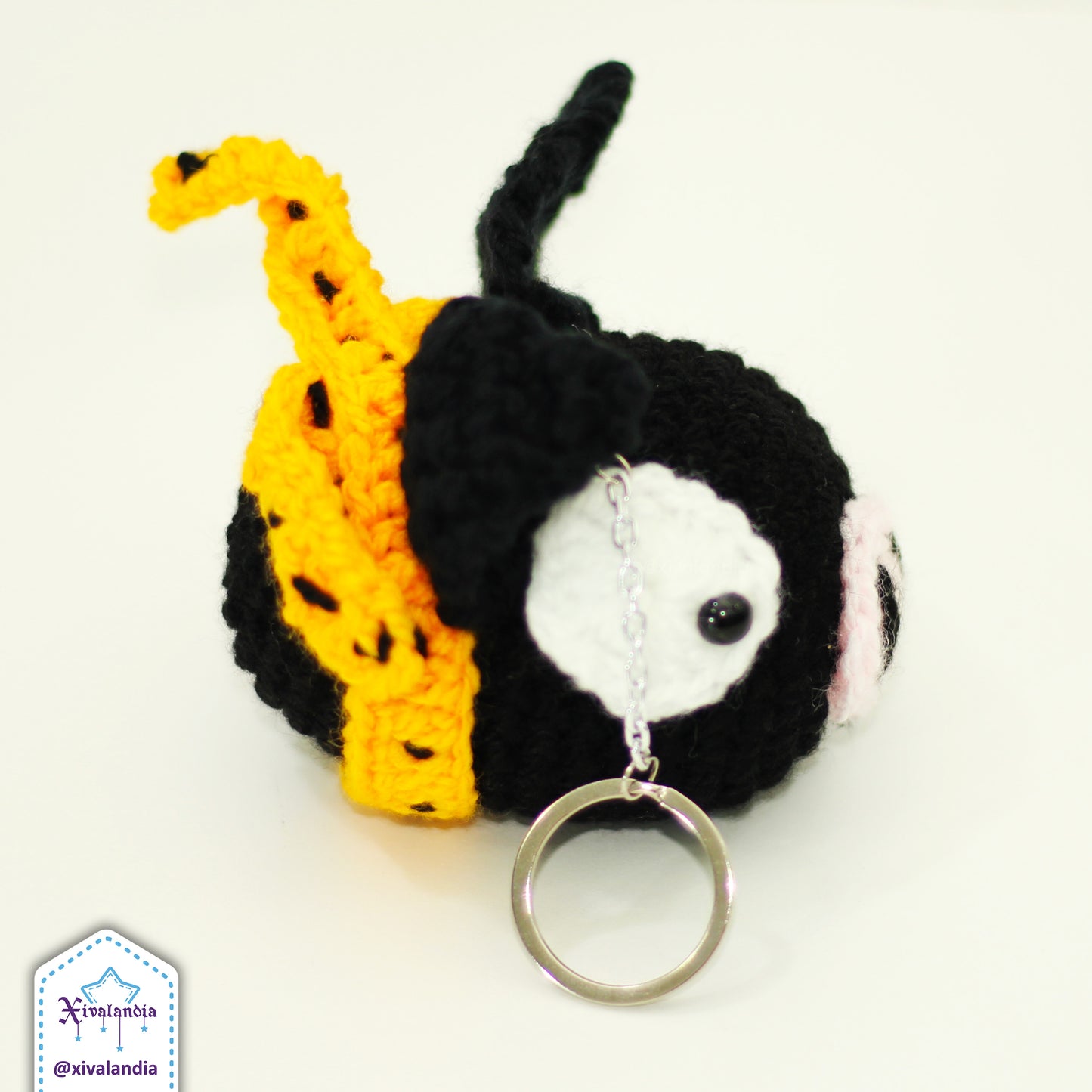 Pchan de ranma colgante de peluche para llavero 8cm, adorno tejido artesanal